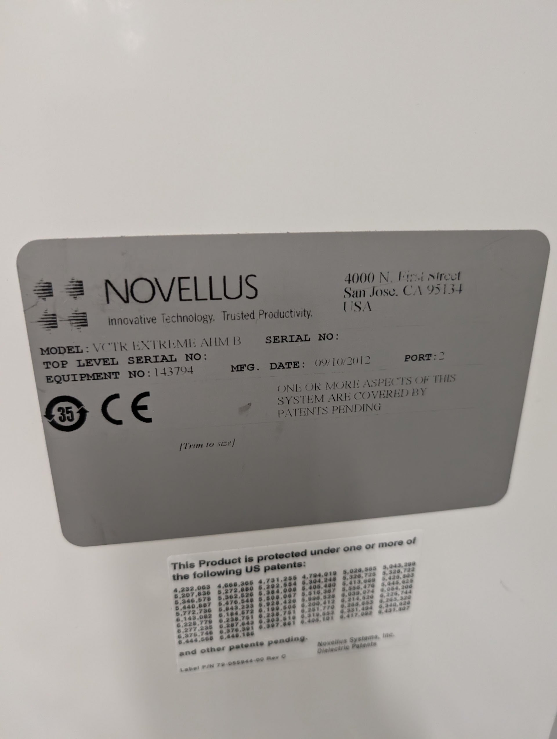 图为 已使用的 LAM RESEARCH / NOVELLUS Vector Extreme 待售