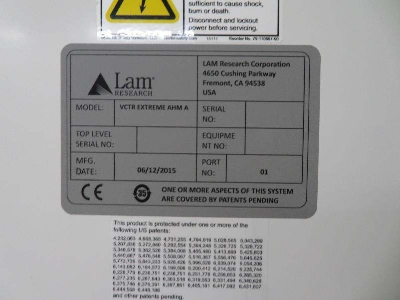LAM RESEARCH / NOVELLUS Vector Extreme Etcher / Asher used for