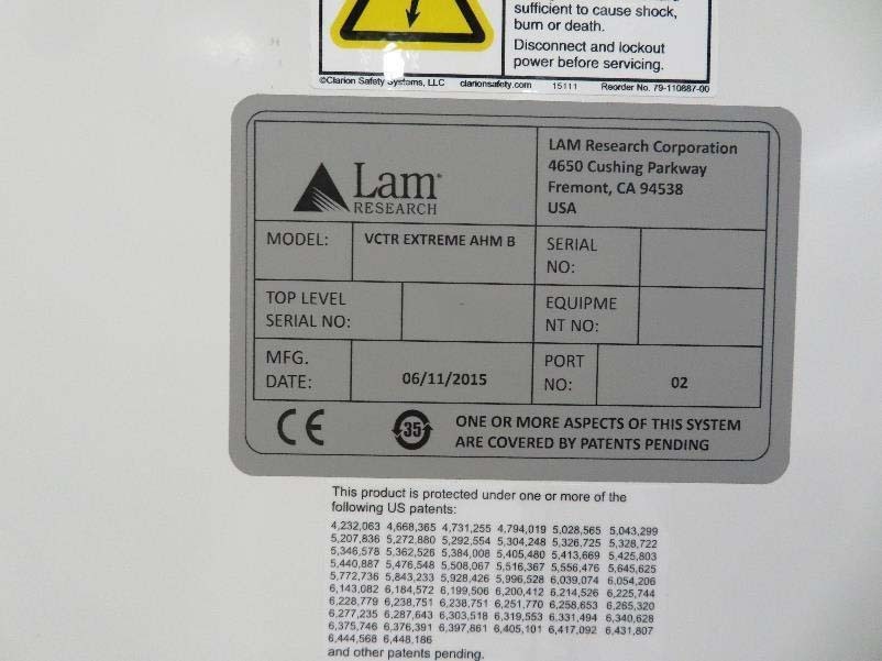 LAM RESEARCH / NOVELLUS Vector Extreme Etcher / Asher used for