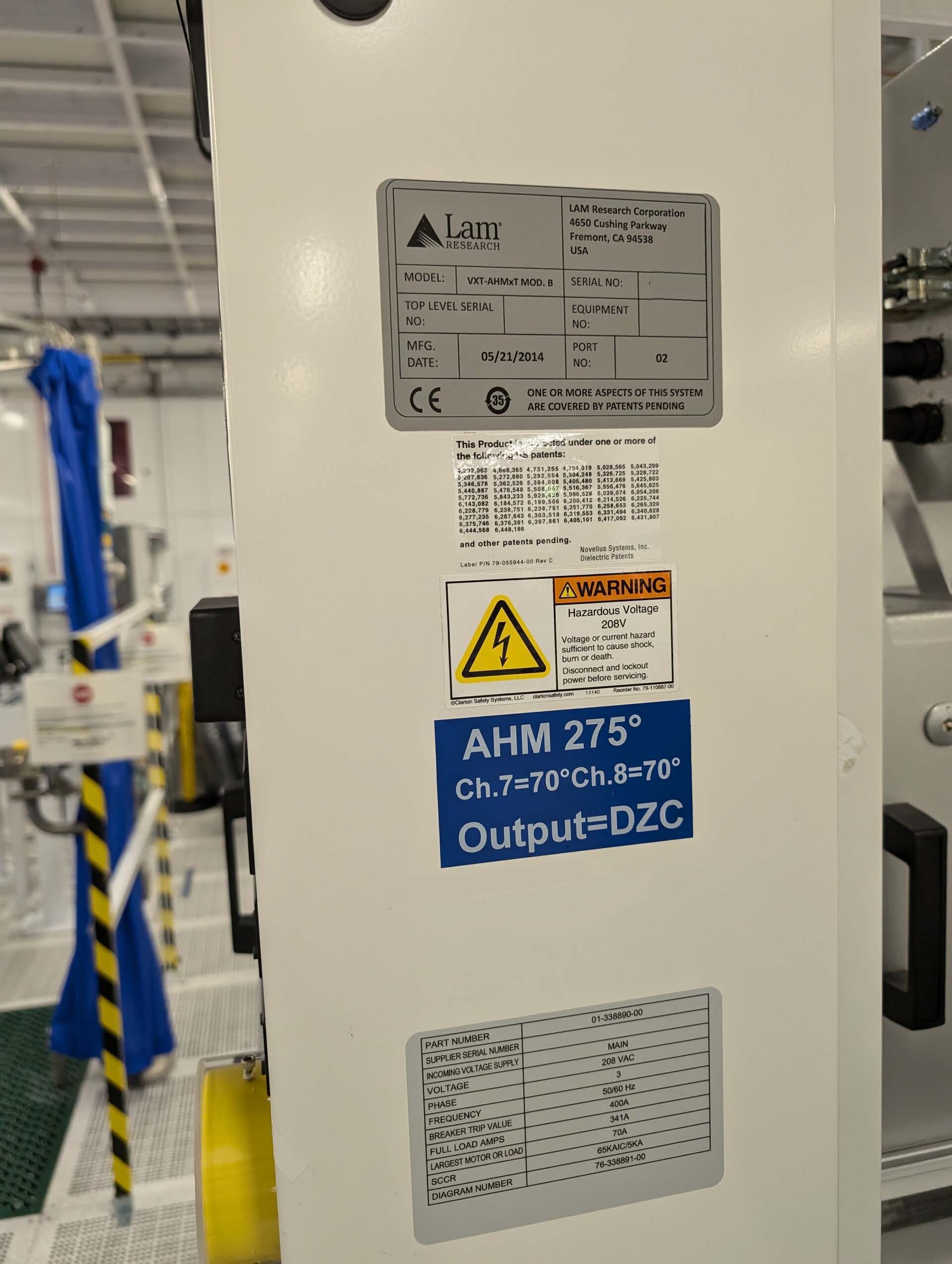 LAM RESEARCH / NOVELLUS Vector Extreme Etcher / Asher used for