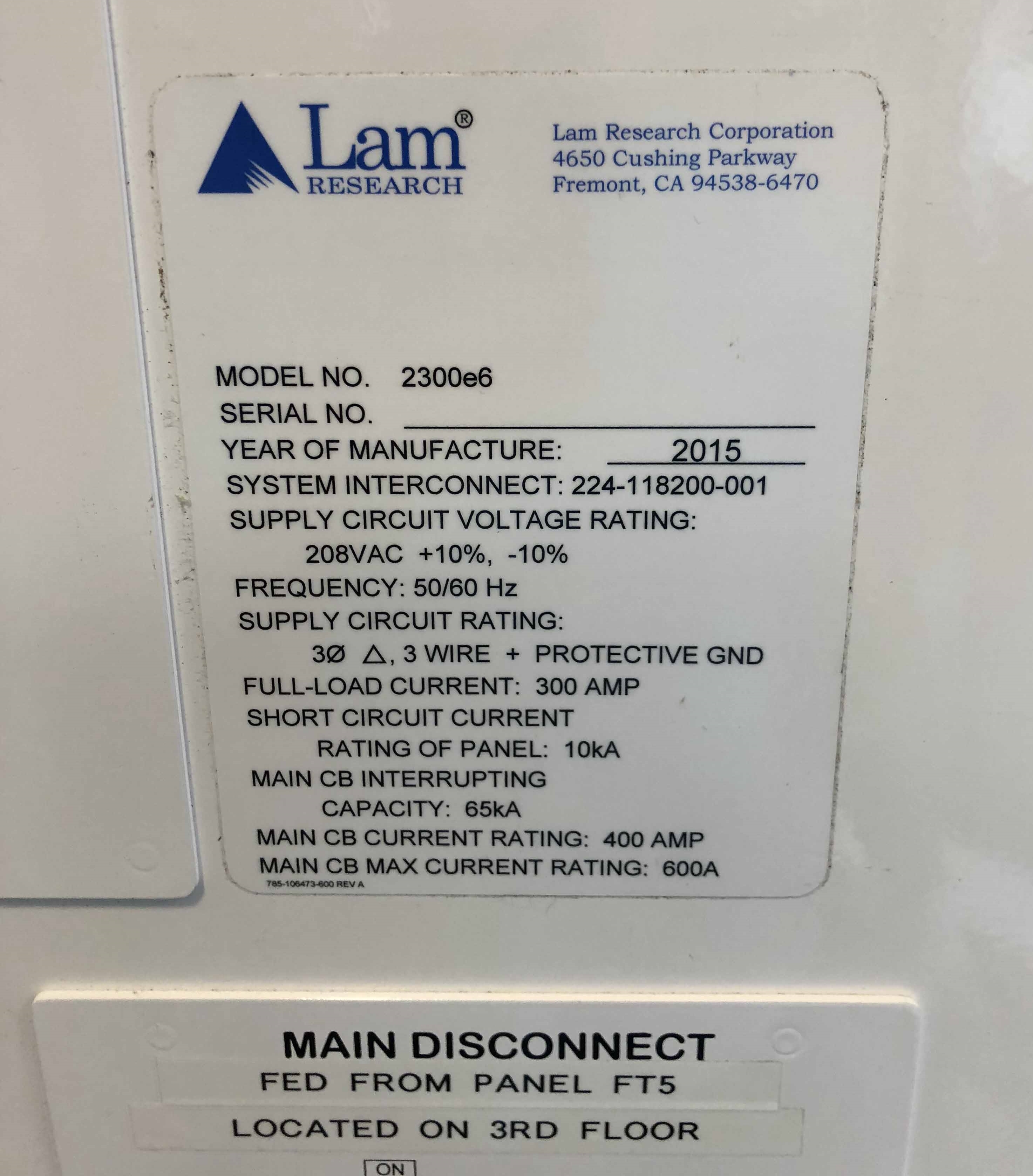 Photo Used LAM RESEARCH 2300e6 For Sale