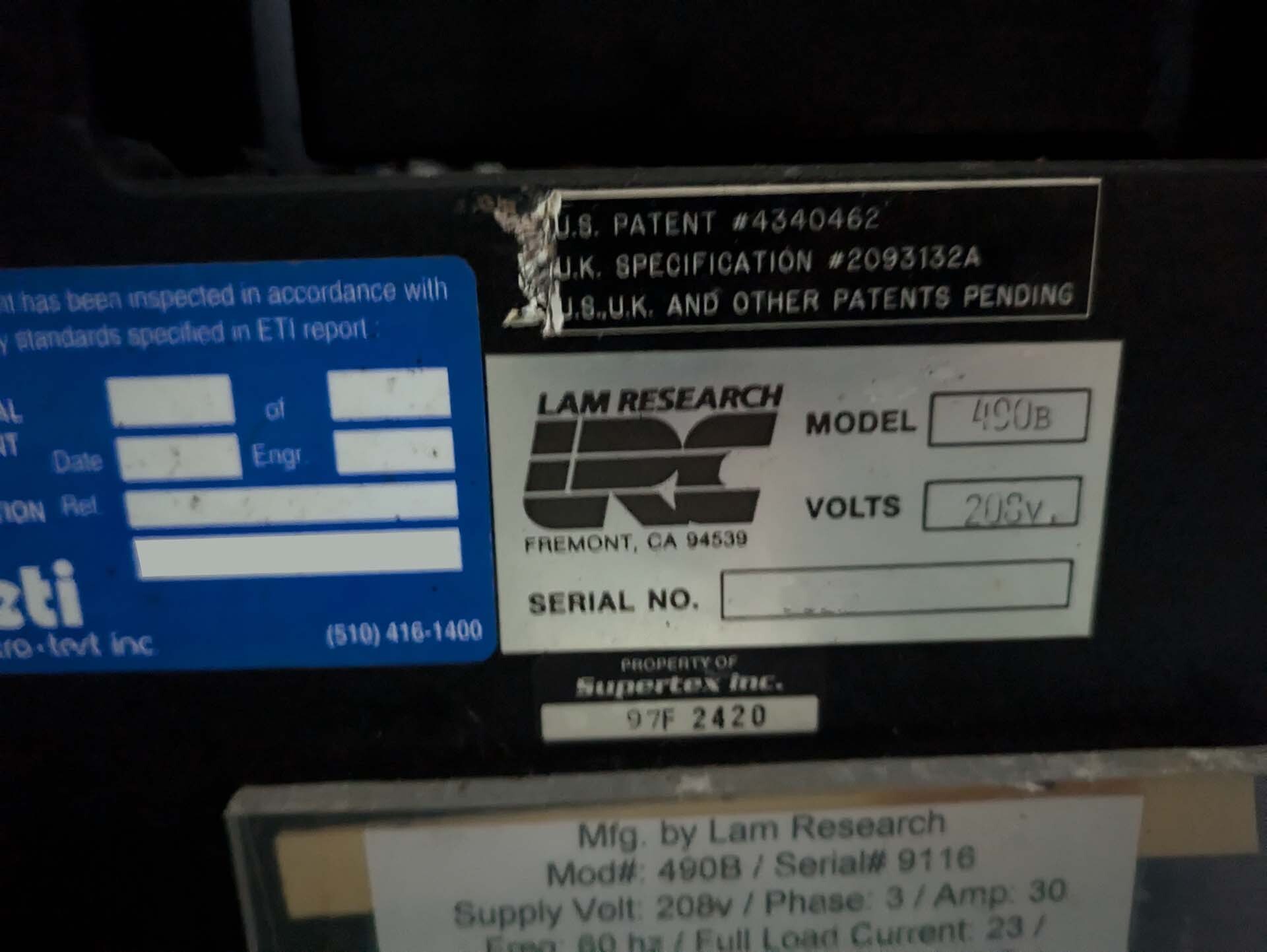 Photo Used LAM RESEARCH 490B For Sale