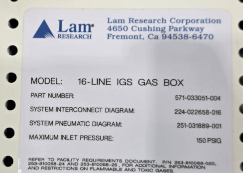 Photo Used LAM RESEARCH 571-033051-004 For Sale