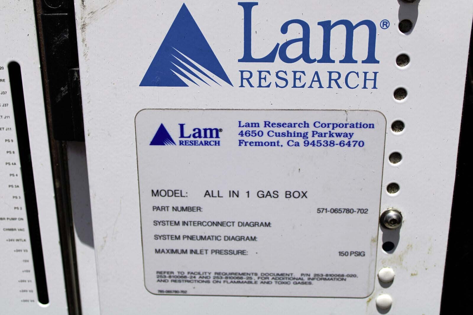 圖為 已使用的 LAM RESEARCH 571-065780-702 待售