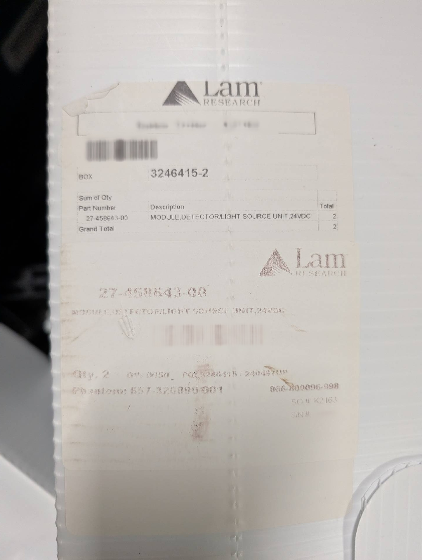 Photo Used LAM RESEARCH 685-259878-001 For Sale