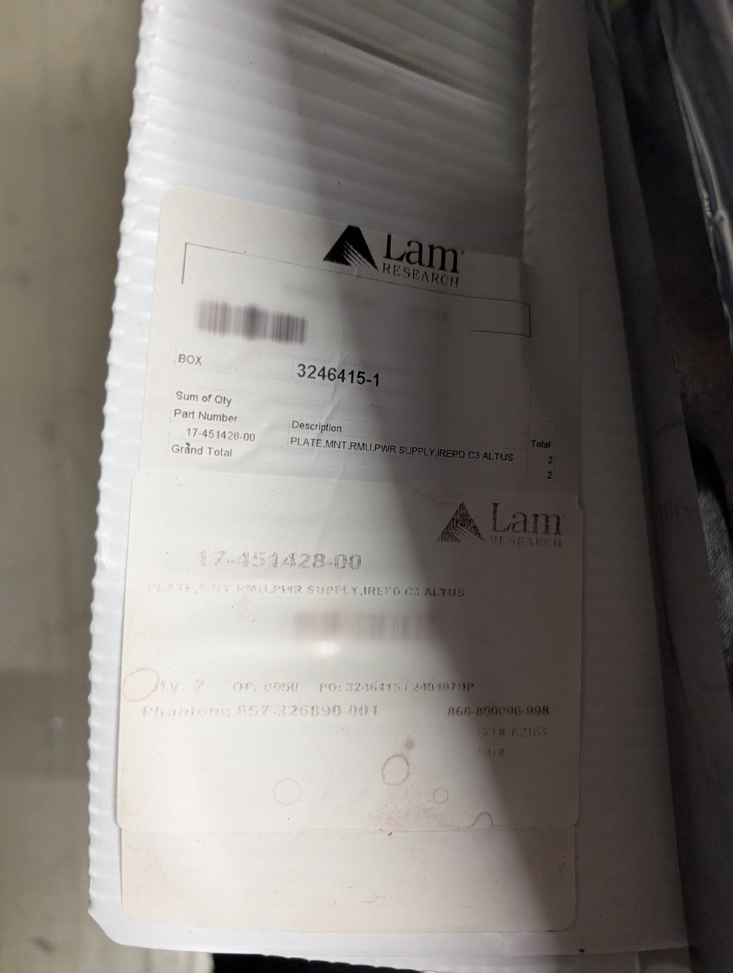 Photo Used LAM RESEARCH 685-259878-001 For Sale