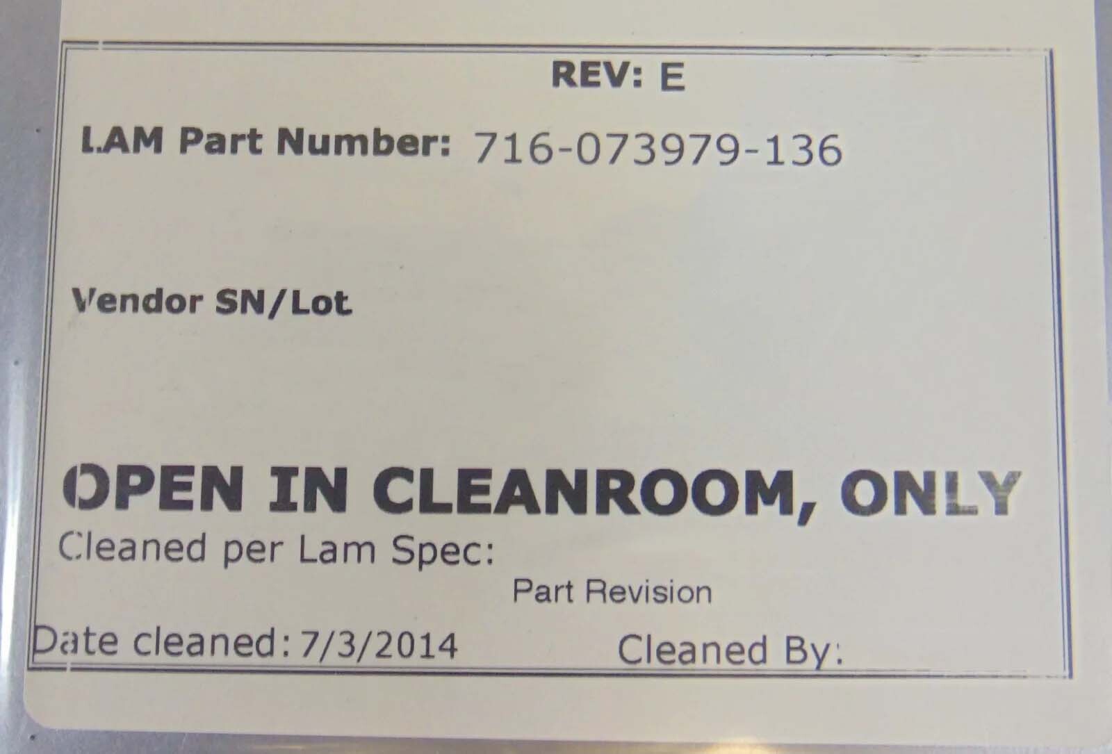 Photo Used LAM RESEARCH 716-073979-136 For Sale