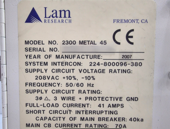 圖為 已使用的 LAM RESEARCH 853-082544-60X 待售