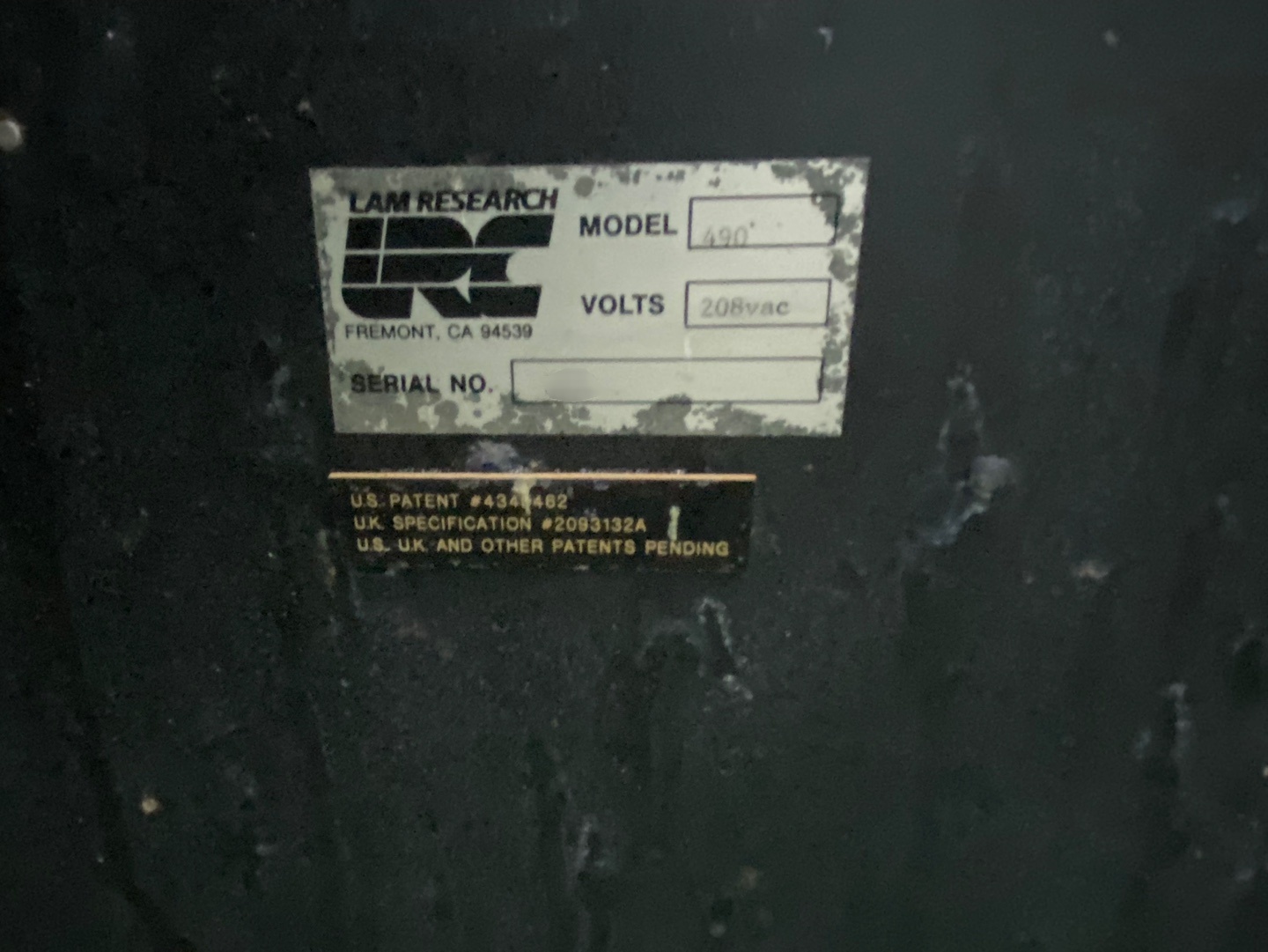 사진 사용됨 LAM RESEARCH Frames for Autoetch 490 판매용