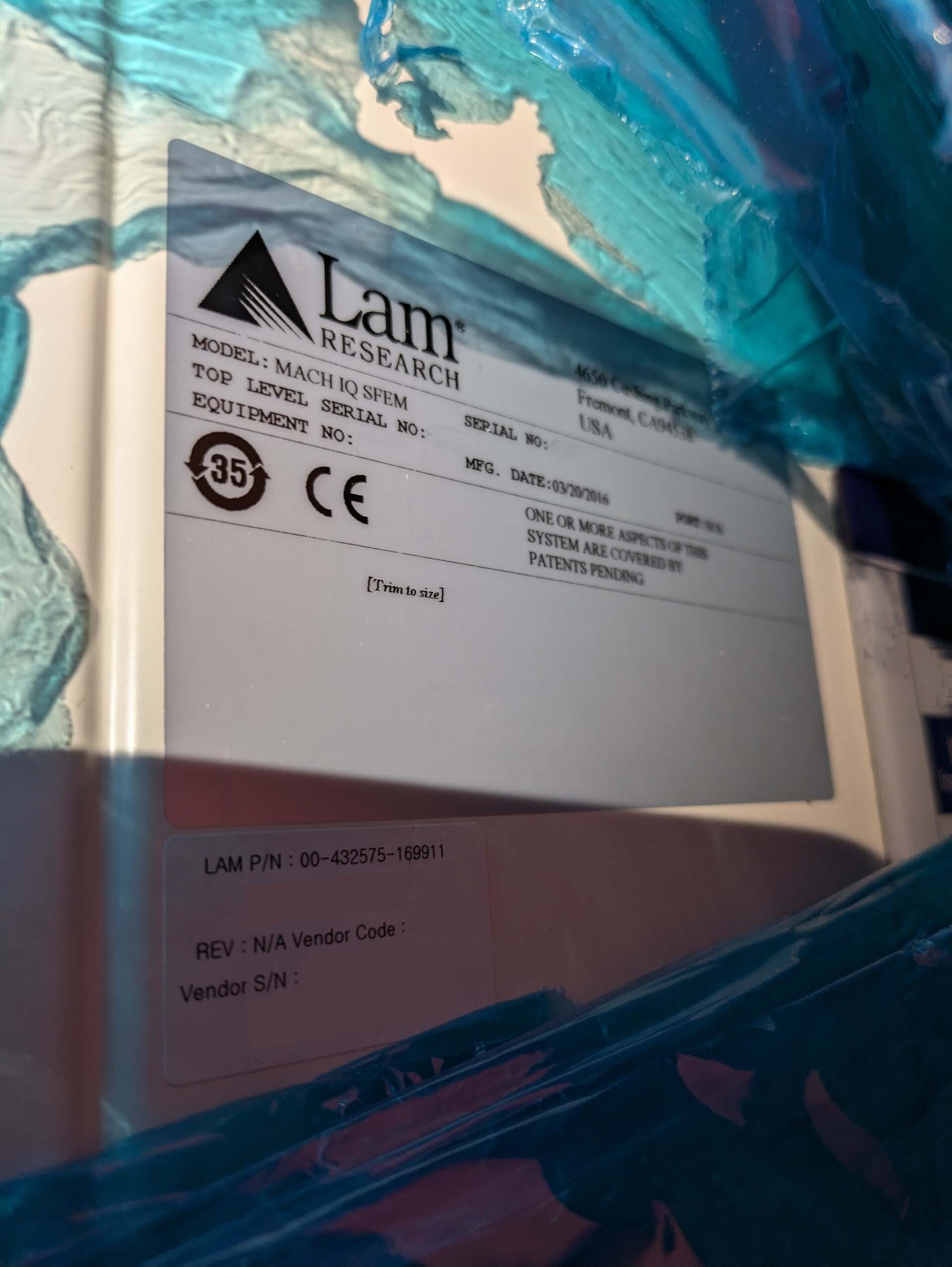 图为 已使用的 LAM RESEARCH Mach IQ SFEM 待售
