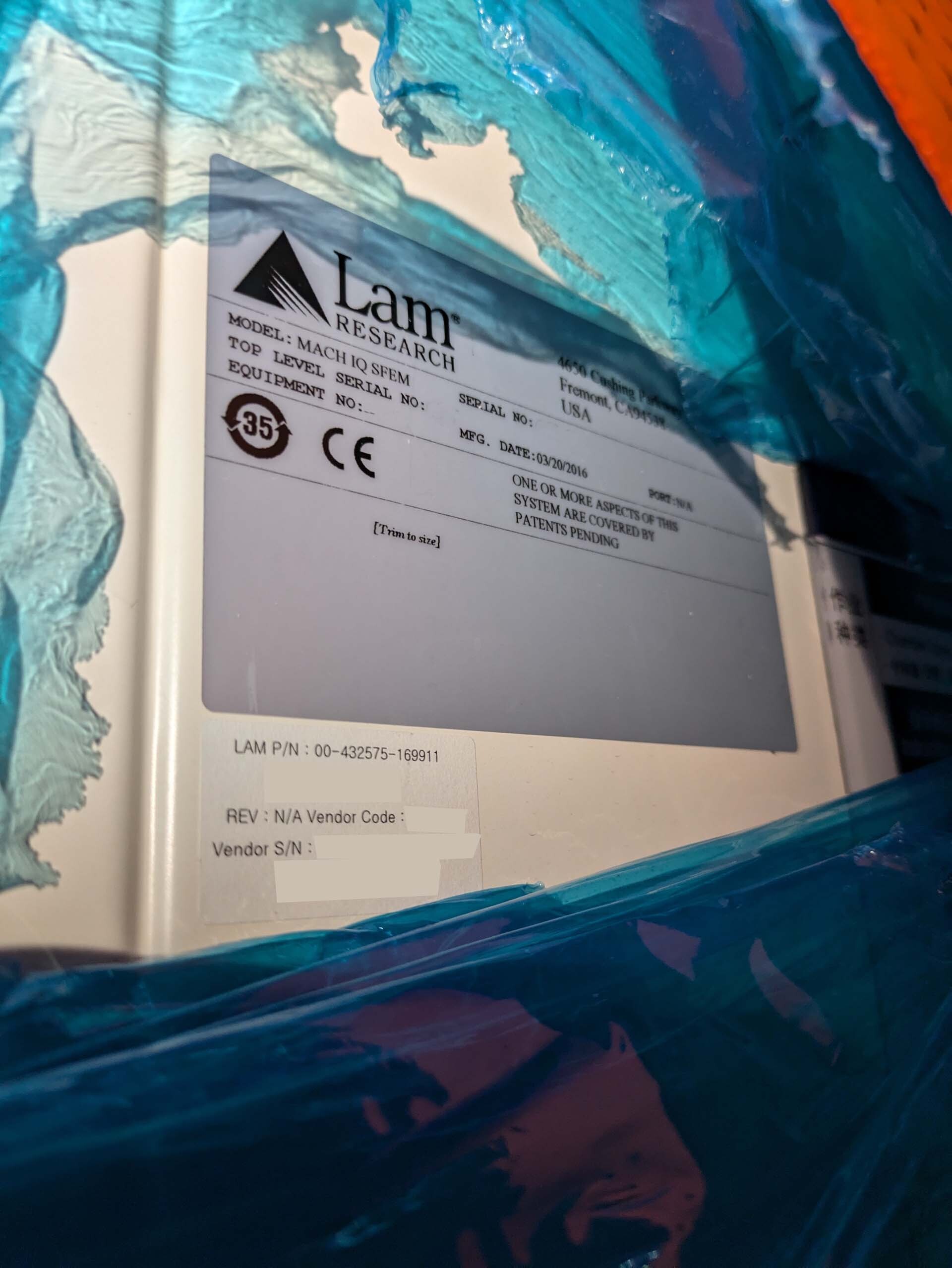 图为 已使用的 LAM RESEARCH Mach IQ SFEM 待售