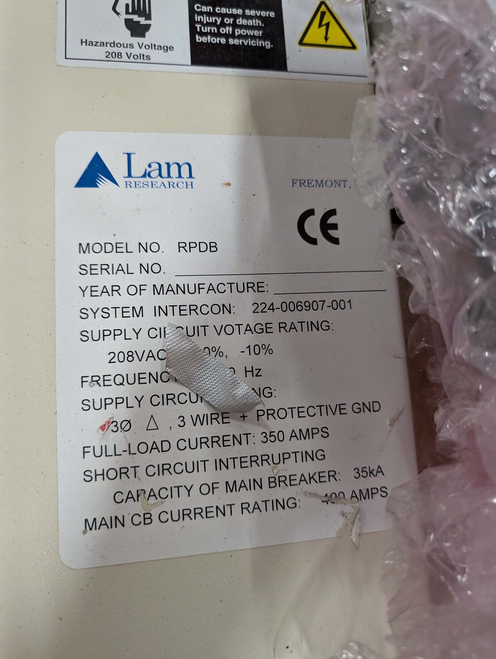 フォト（写真） 使用される LAM RESEARCH RPDB 販売のために