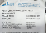 フォト（写真） 使用される LAM RESEARCH Upper Frame Assembly for JETSTREAM/IGS 571-082521-22884 販売のために