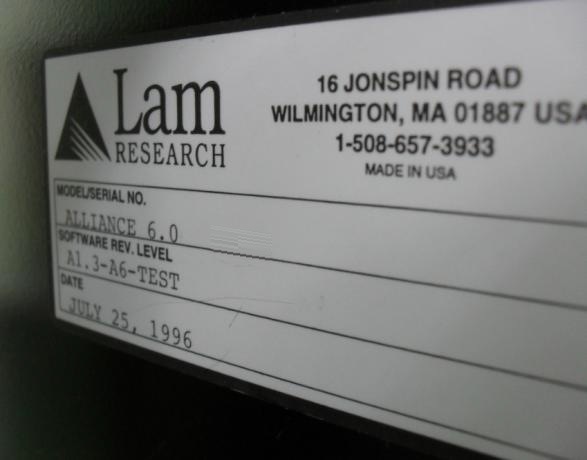 Photo Used LAM RESEARCH A6 9600 PTX For Sale