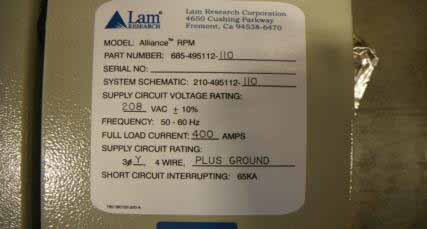 Photo Used LAM RESEARCH Alliance 6 For Sale