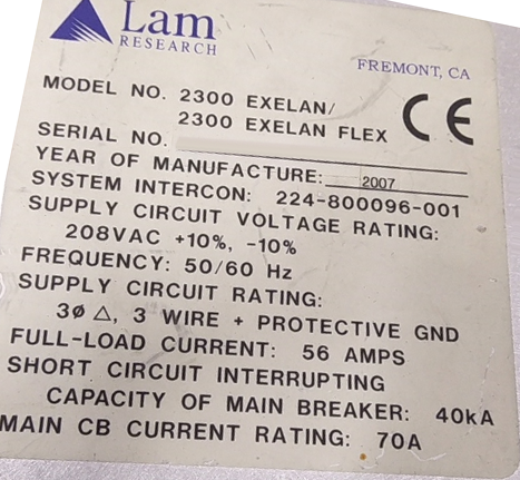 Photo Used LAM RESEARCH Exelan Flex 45 For Sale