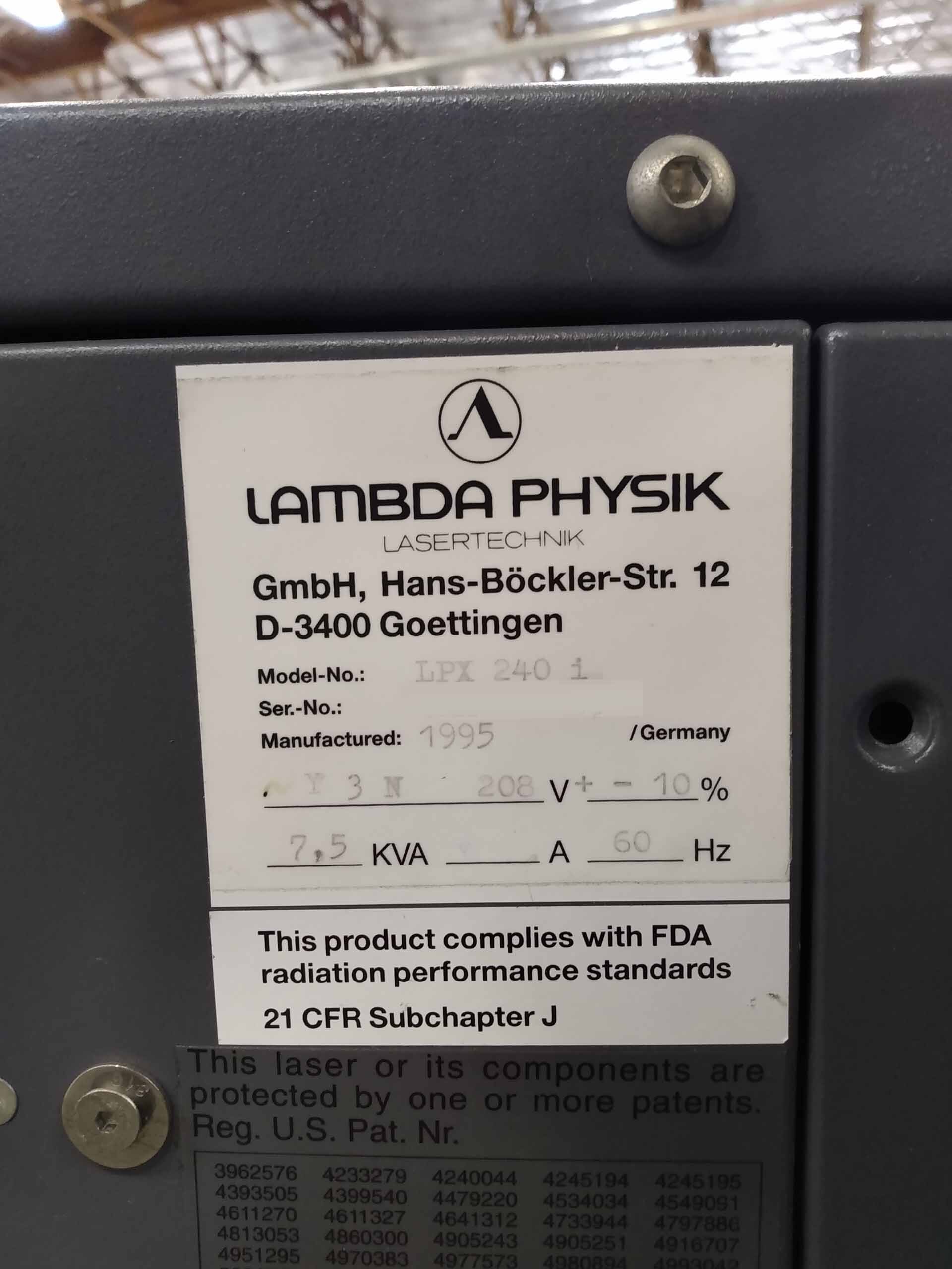 Foto Verwendet LAMBDA PHYSIK LPX 200 Zum Verkauf