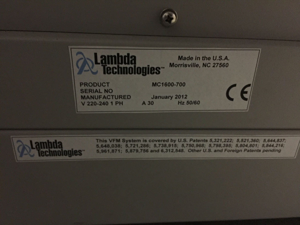 Photo Used LAMBDA TECHNOLOGIES MicroCure 1600 For Sale