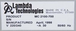 Photo Used LAMBDA TECHNOLOGIES MICROCURE 2100 For Sale