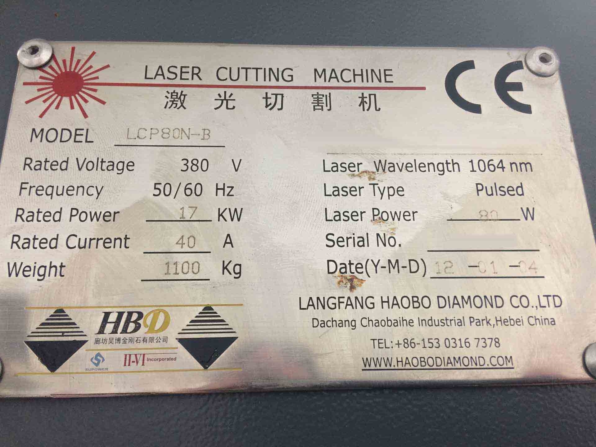 Photo Used LANGFANG HAOBO DIAMOND LCP80N-B For Sale