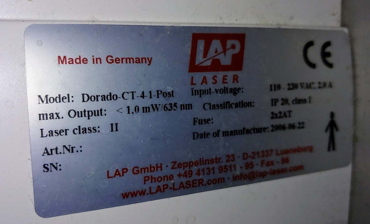 Photo Used LAP LASER DORADO CT-4-1 Post For Sale