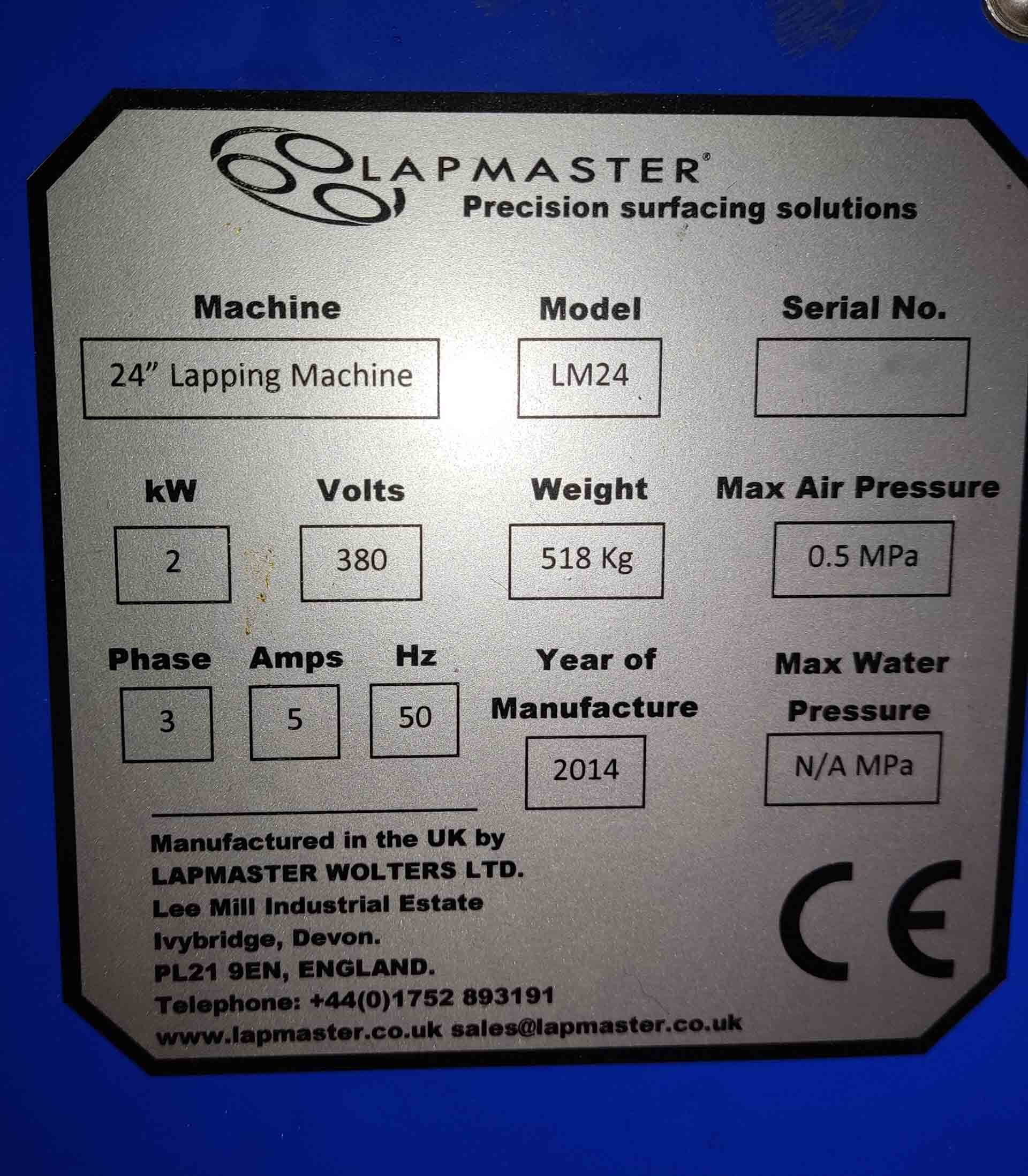 Photo Used LAPMASTER 24 For Sale