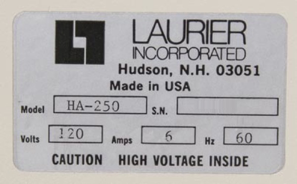 Photo Used LAURIER HA-250 For Sale