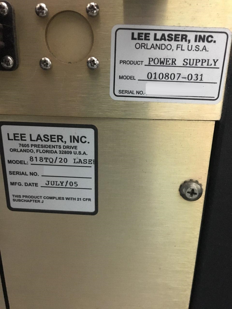 圖為 已使用的 LEE LASER 818TQ/20 待售