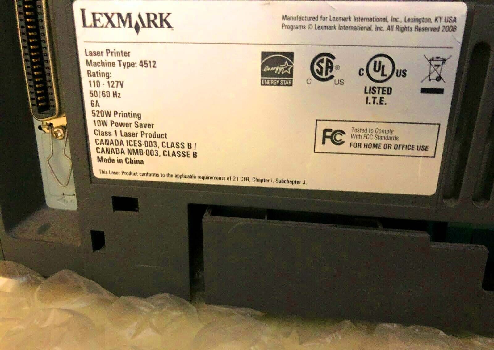 图为 已使用的 LEXMARK 4512 待售