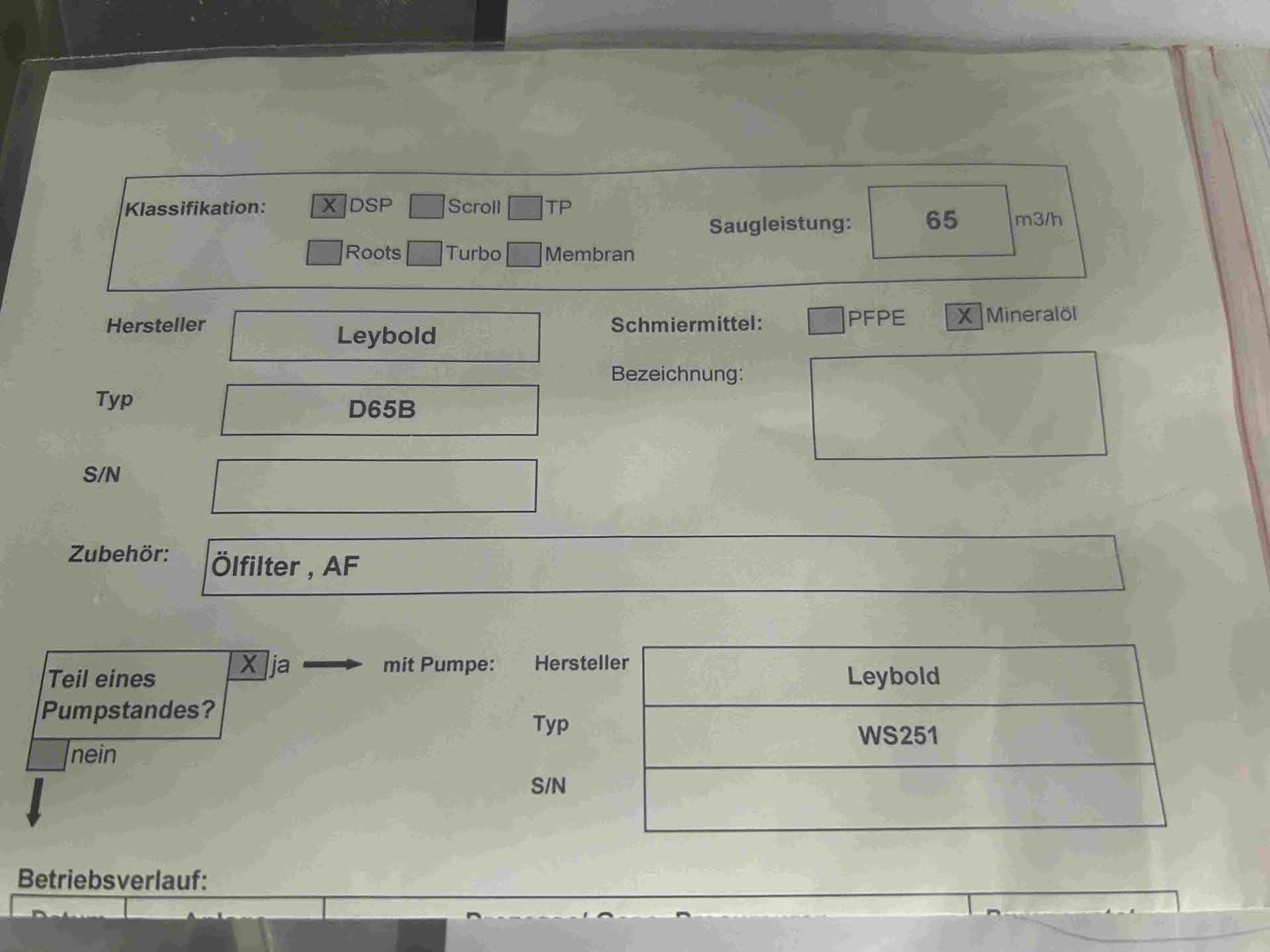 Foto Verwendet LEYBOLD HERAEUS Trivac D65BCS Zum Verkauf