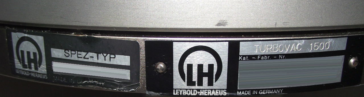 Photo Used LEYBOLD HERAEUS TurboVac 1500 For Sale