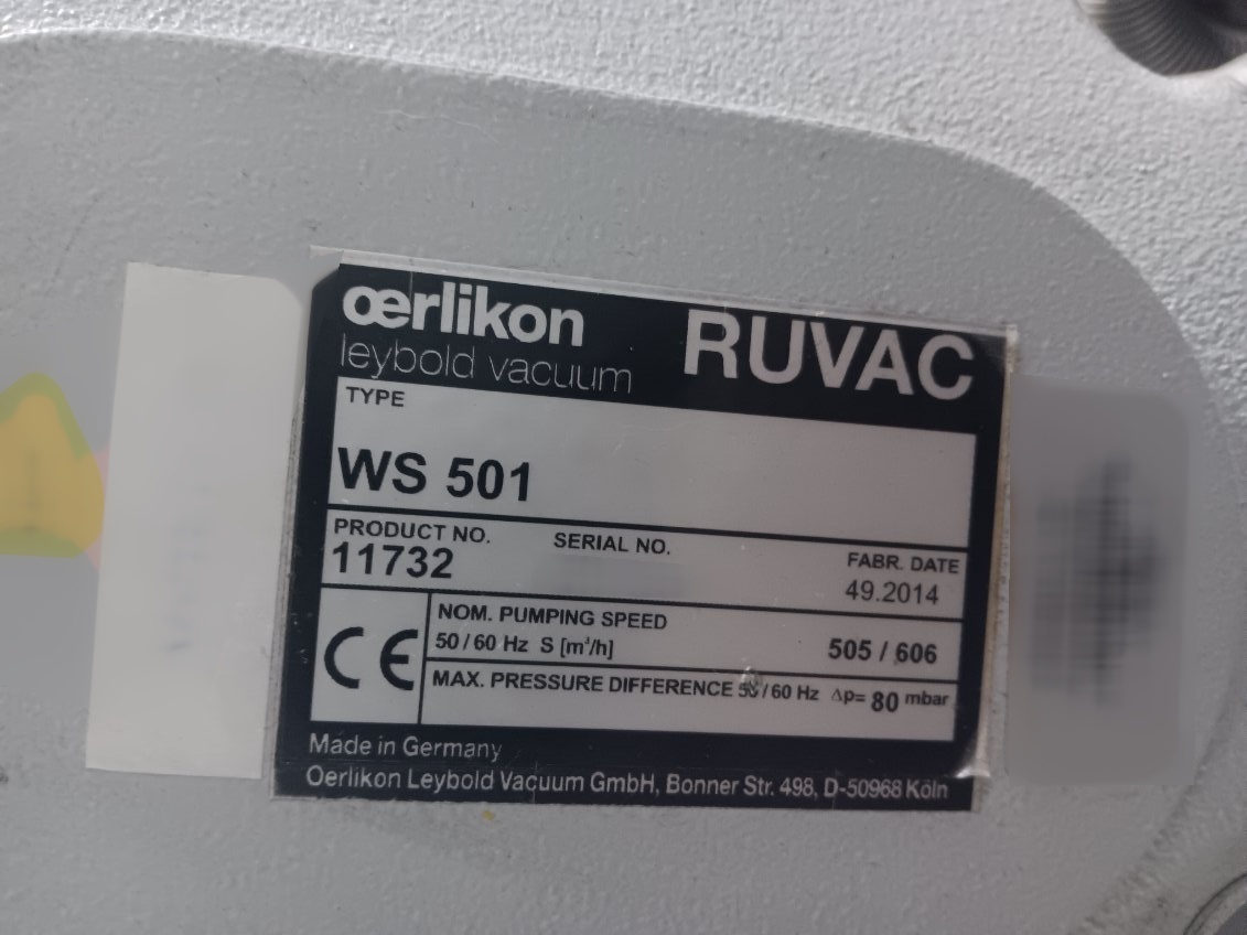 圖為 已使用的 LEYBOLD RUVAC WS 501 待售