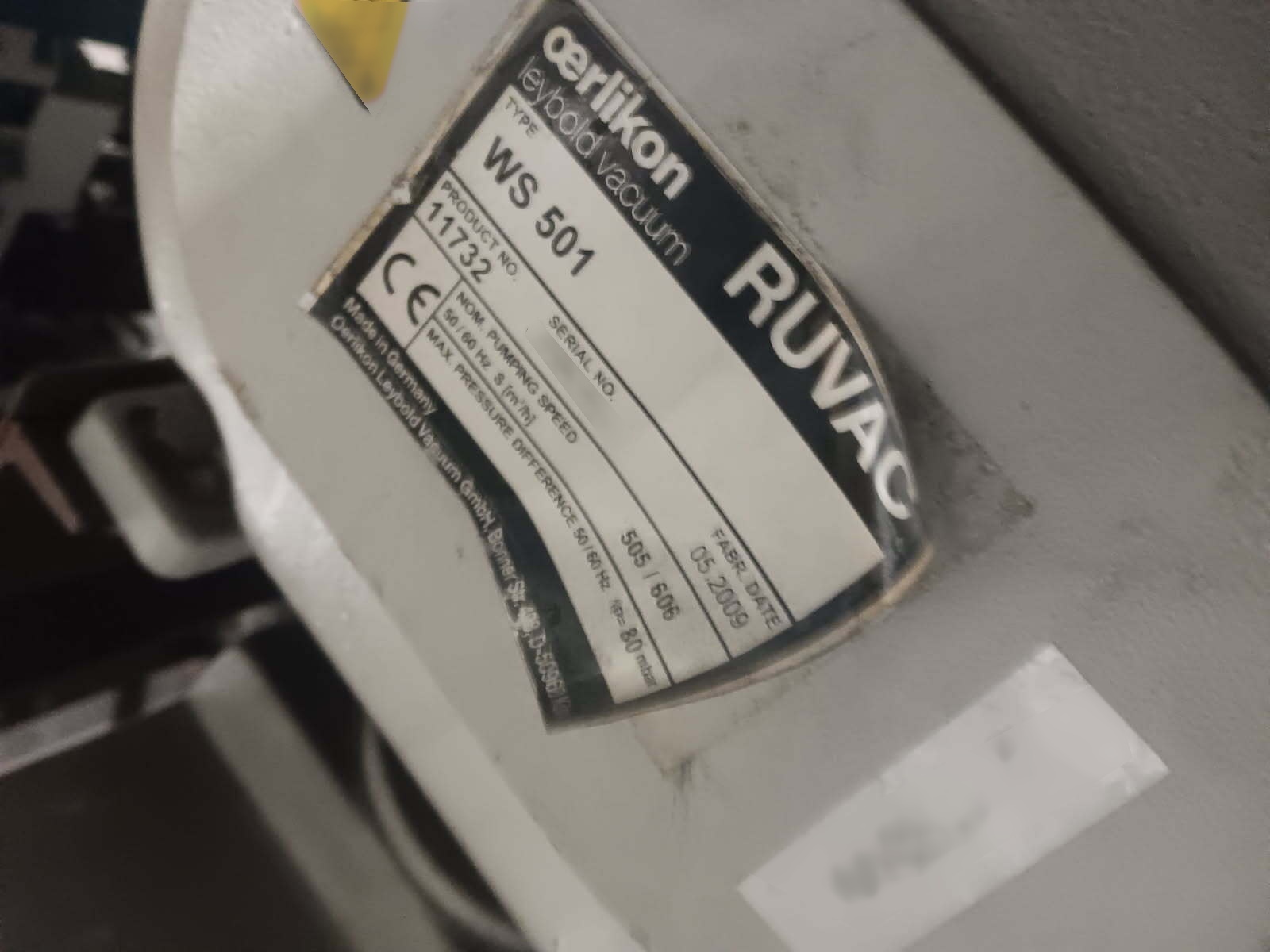 圖為 已使用的 LEYBOLD RUVAC WS 501 待售