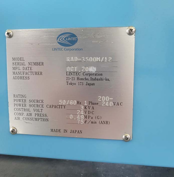 フォト（写真） 使用される LINTEC RAD 3500 M/12 販売のために