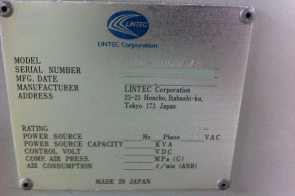 圖為 已使用的 LINTEC RAD 3000 F/8 待售