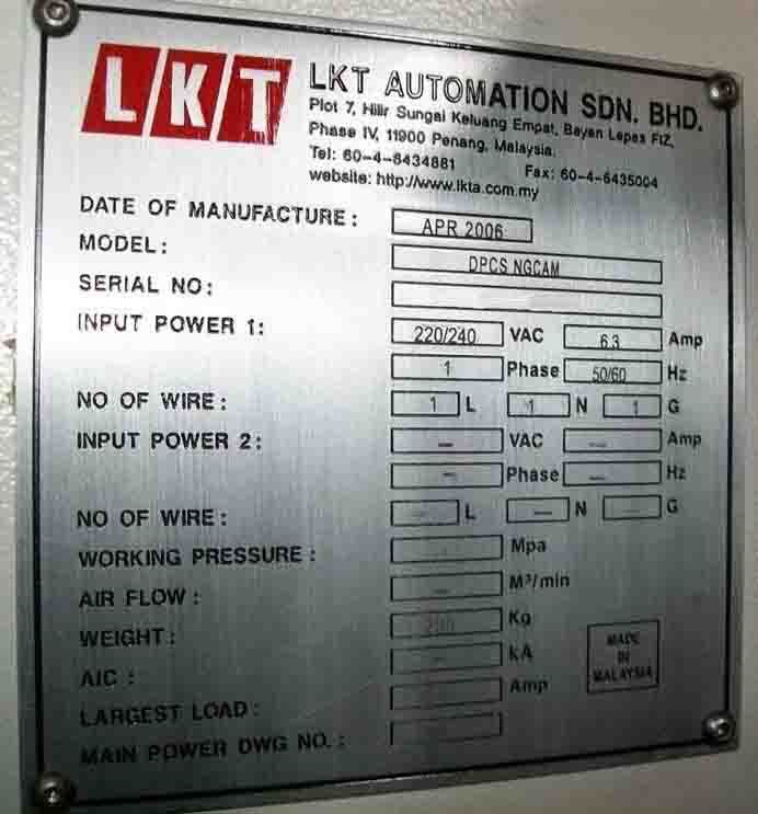 圖為 已使用的 LKT AUTOMATION DPCS NGCAM 待售