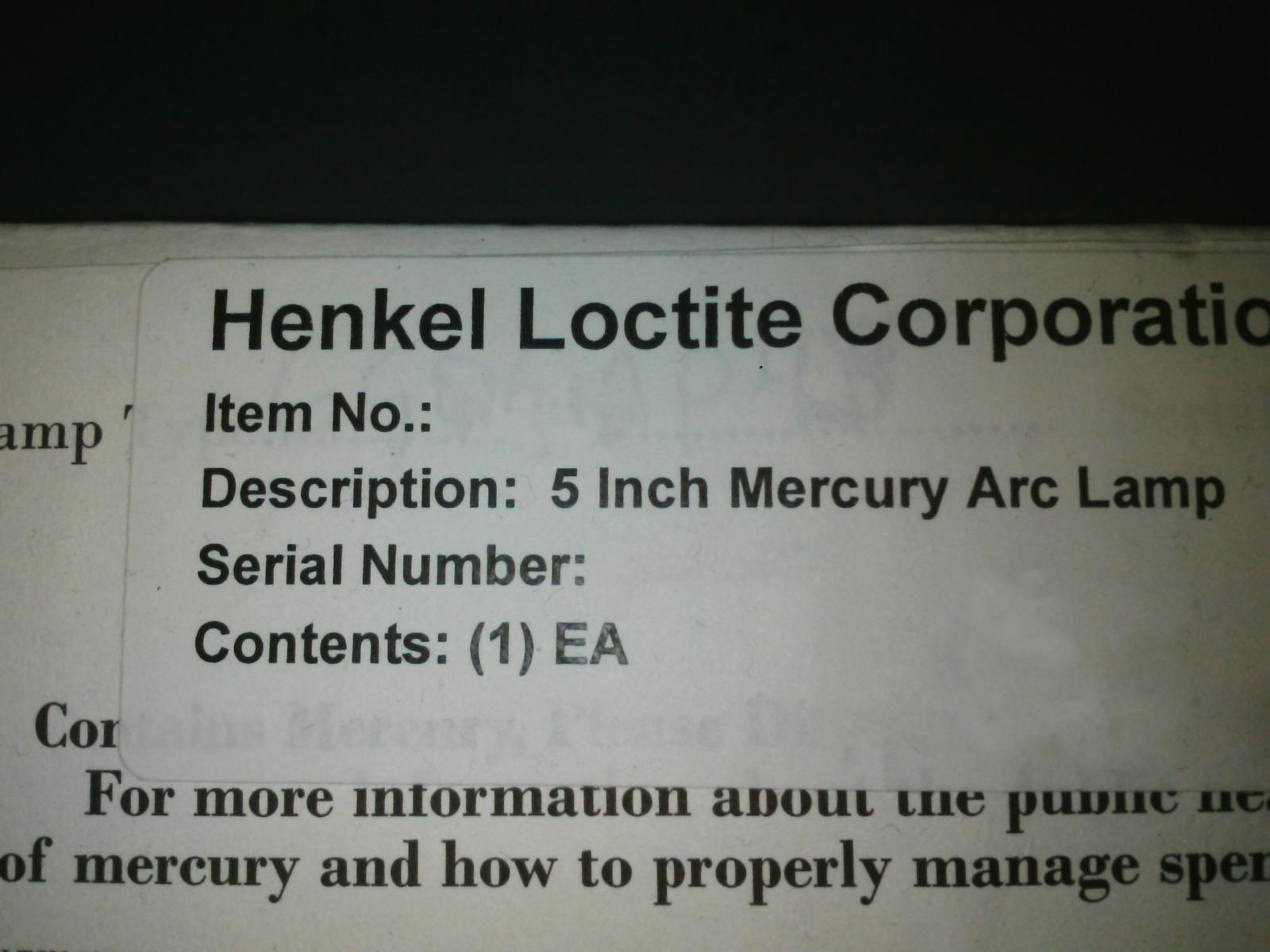 Photo Used LOCTITE Mercury arc lamp For Sale