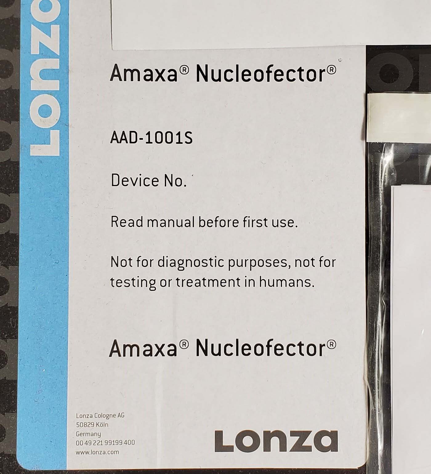 Photo Used LONZA AMAXA AAD-1001S For Sale