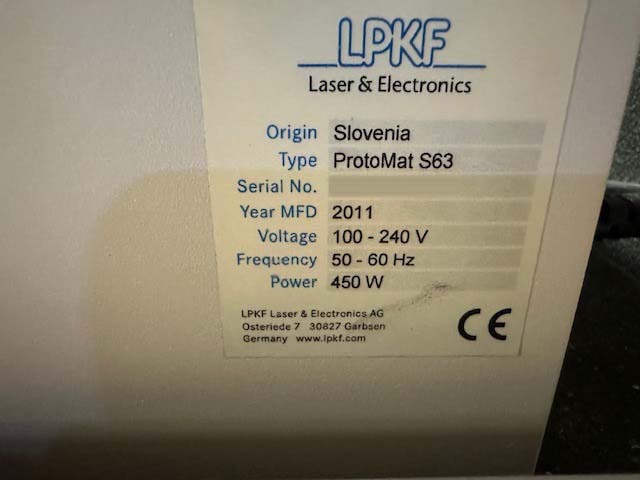图为 已使用的 LPKF ProtoMat S63 待售