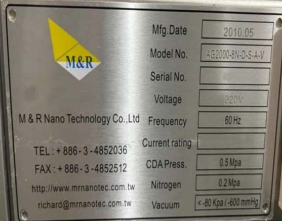 Photo Used M & R NANO TECHNOLOGY AG2000‐ 8NDSAV For Sale