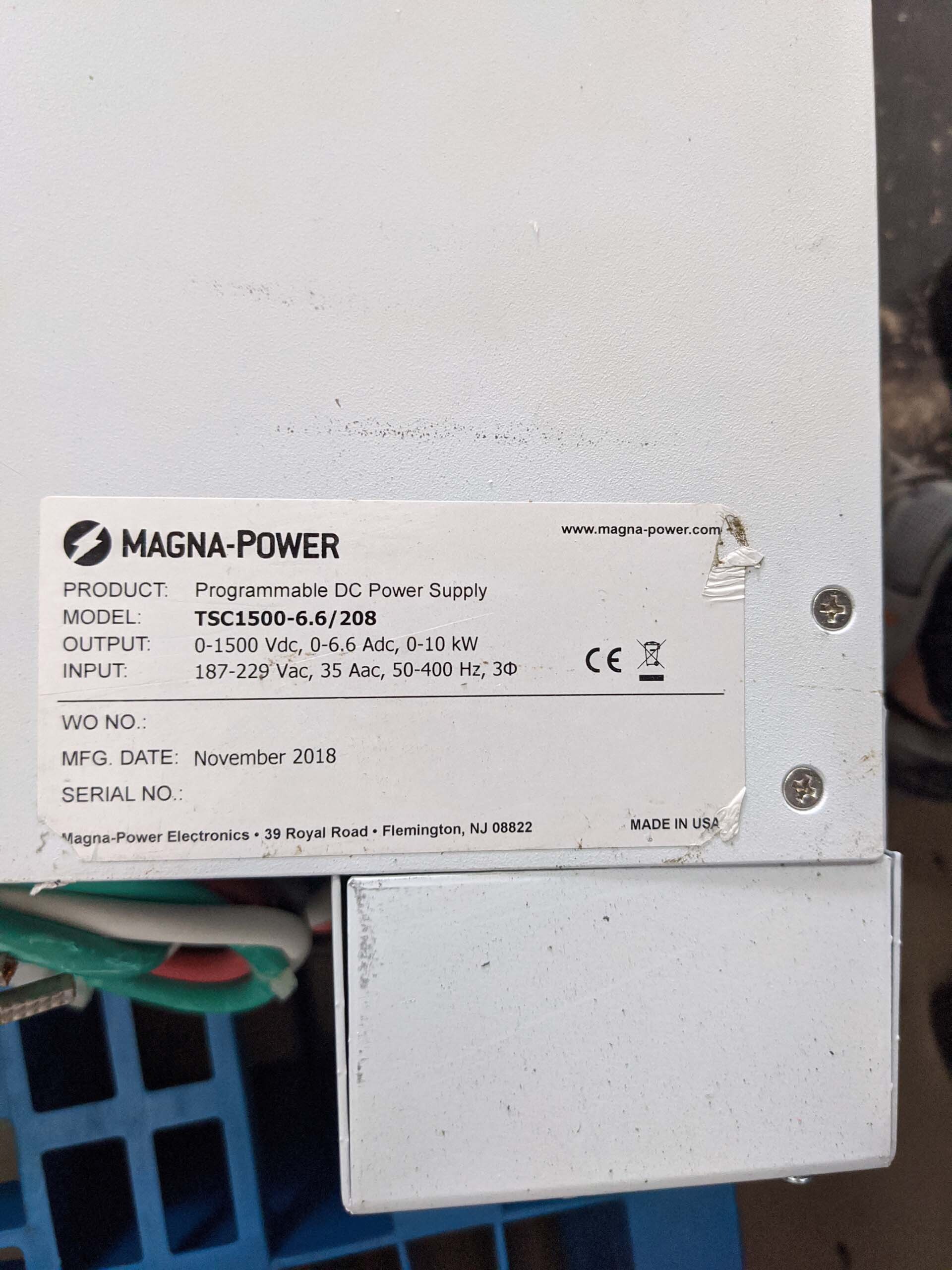 Photo Used MAGNA POWER TSC1500-6.6/208 For Sale