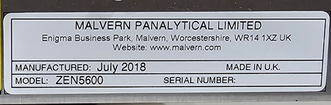 图为 已使用的 MALVERN / PANALYTICAL ZEN5600 待售