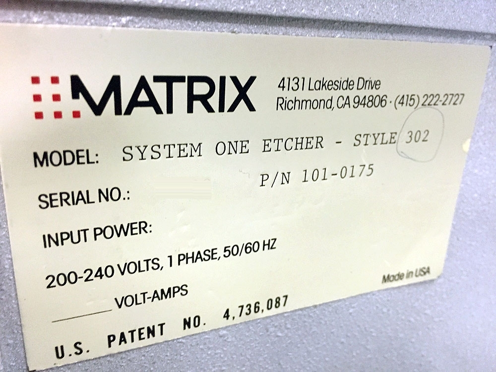 Photo Used MATRIX System One 302 For Sale