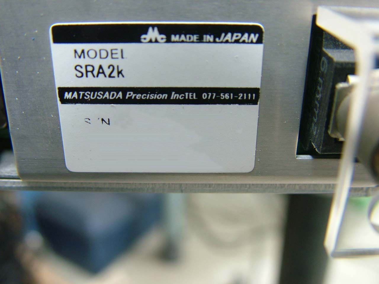 フォト（写真） 使用される MATSUSADA SRA2K 販売のために