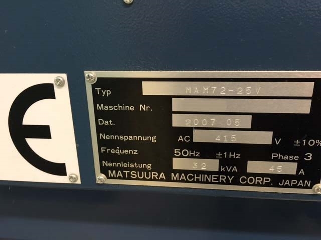 圖為 已使用的 MATSUURA MAM72-25V 待售