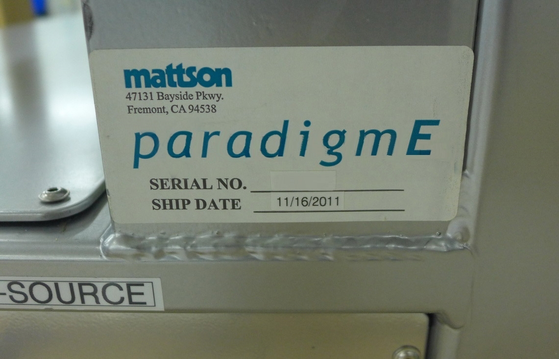Photo Used MATTSON Paradigme SI For Sale