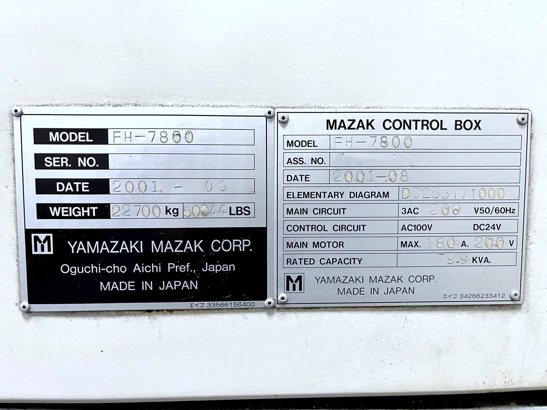 MAZAK FH-7800 Machine Tool used for sale price #293766044, 2001