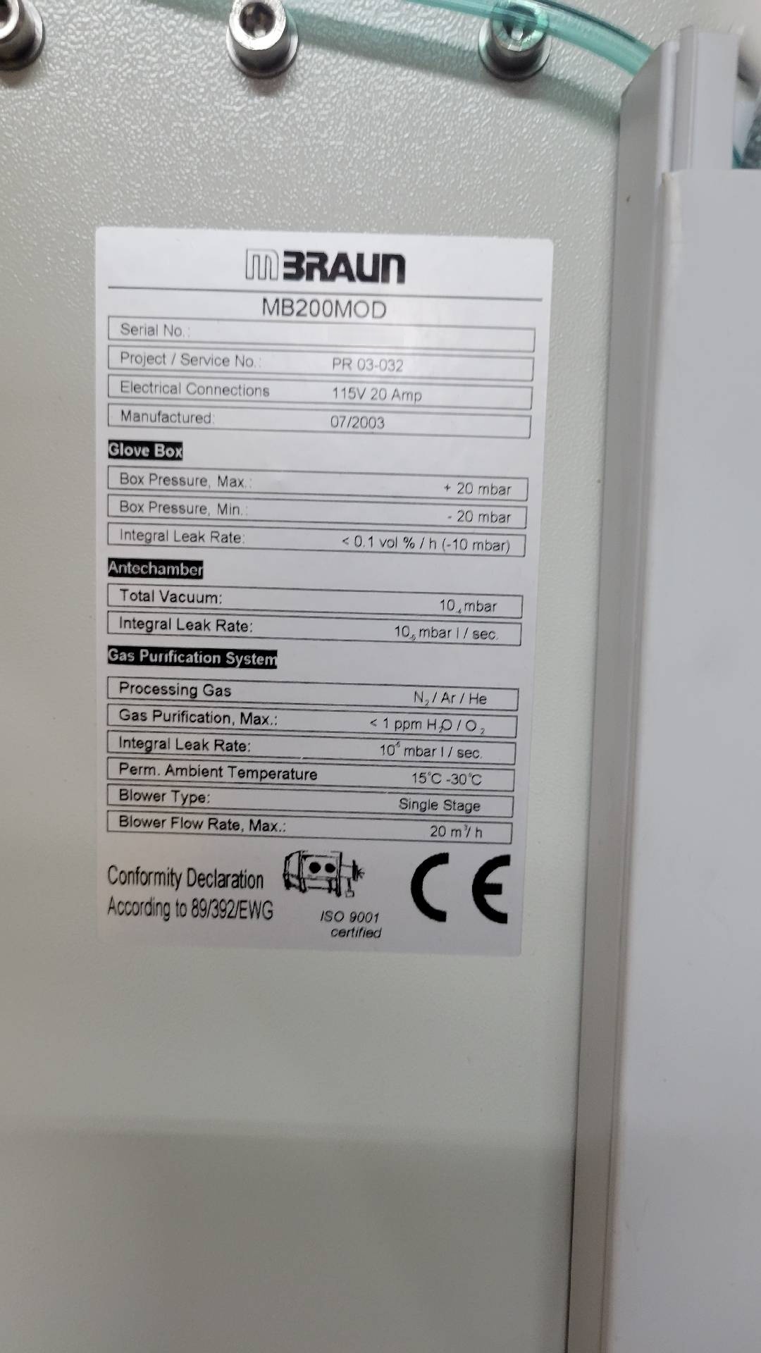 圖為 已使用的 MBRAUN MB 200MOD 待售