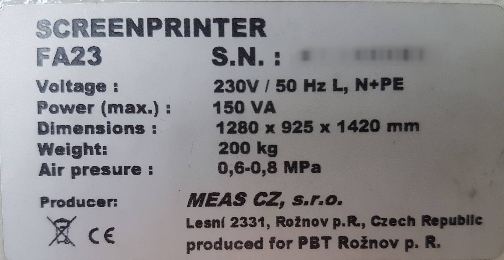 圖為 已使用的 MEAS FA23 待售