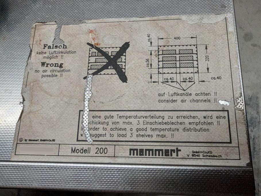 圖為 已使用的 MEMMERT 200 待售